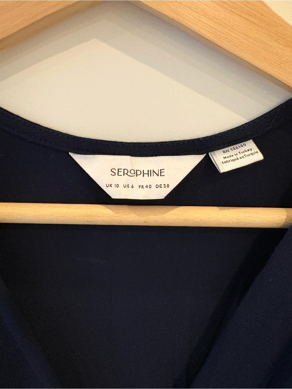 Seraphine Navy Knot-Front Maternity Dress - Picture 5 of 6
